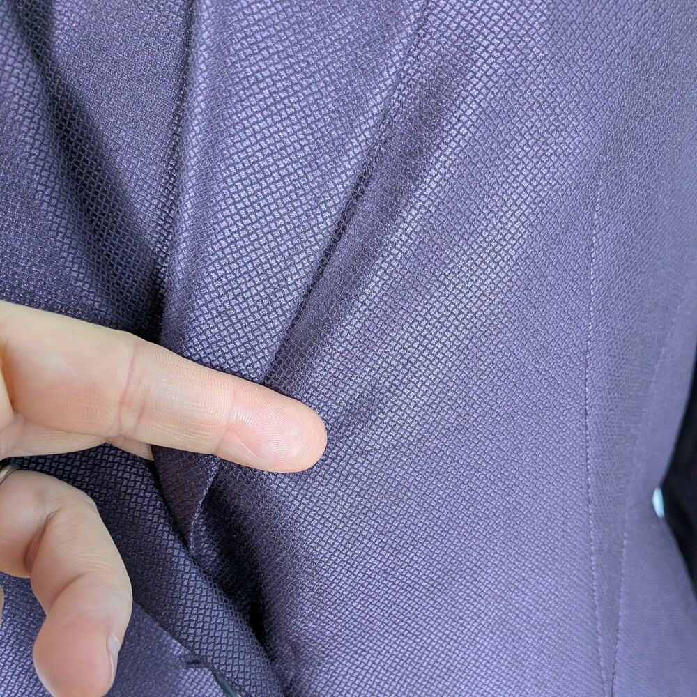 Lafayette Suit 8 Purple Blazer Jacket Midi Dress Wool Silk Work Career Classic - Picture 15 of 15